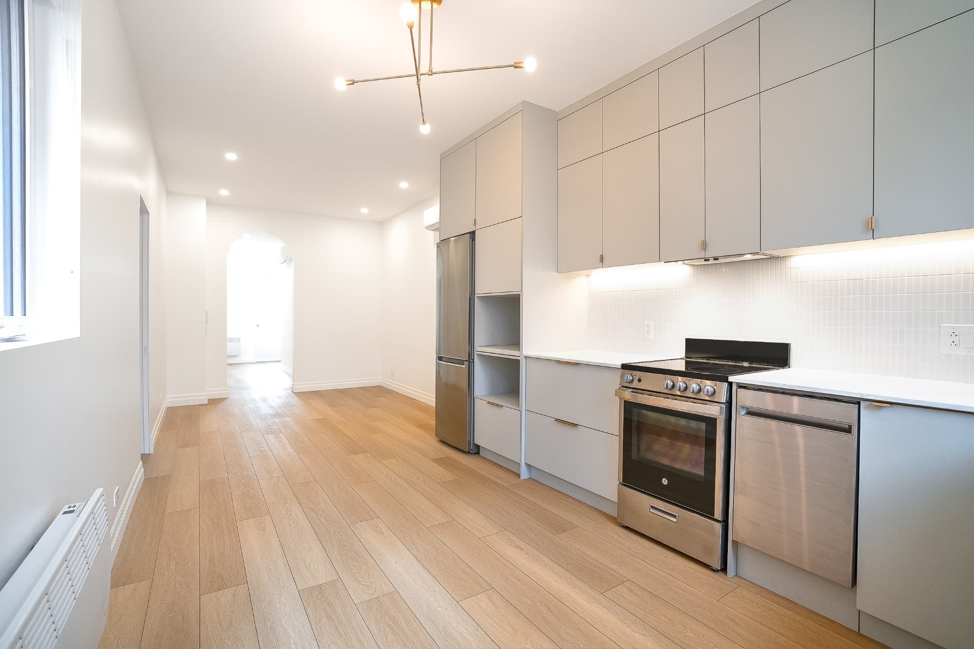 Cuisine rénovée d'un appartement sur le Plateau-Mont-Royal, Montréal
